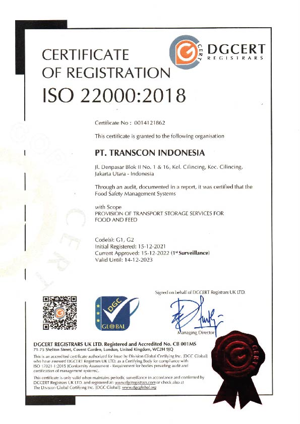 Sertifikasi ISO 22000 : 2018